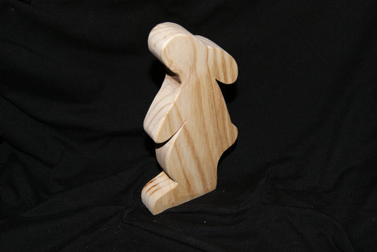 Handcrafted wooden animal bunny rabbit toy