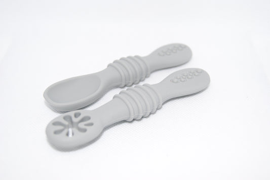 Silicone messy play baby spoon