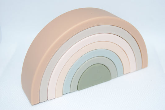 Silicone Rainbow Stacker toy