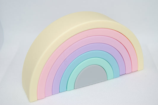 Silicone Rainbow Stacker toy